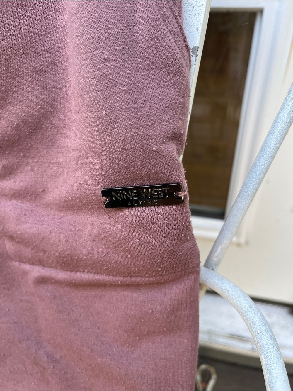 Nine West Dusty Mauve athletic/lounge pants. with Metal Logo Plate